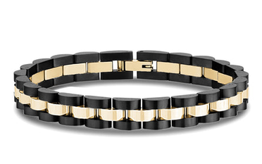 ARZ STEEL - BRACELET OR NOIR GRANDEUR:8 ARZ STEEL - BRACELET OR NOIR GRANDEUR:8
