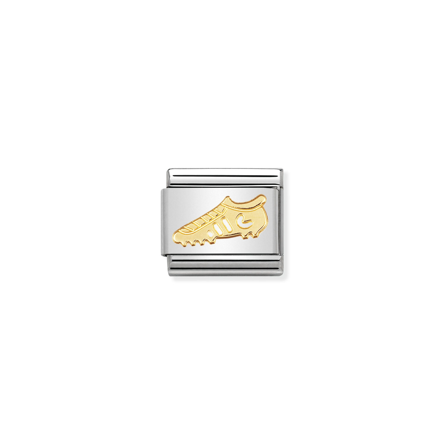 NOMINATION - MAILLE EN STAINLESS AVEC ÉMAIL EN OR 18K - FOOTBALL NOMINATION - MAILLE EN STAINLESS AVEC ÉMAIL EN OR 18K - FOOTBALL