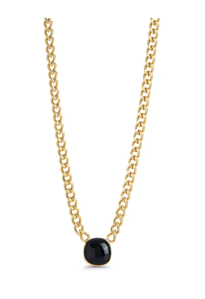 MIA - CHAINE DORÉ AVEC PIERRE NOIR MIA - CHAINE DORÉ AVEC PIERRE NOIR