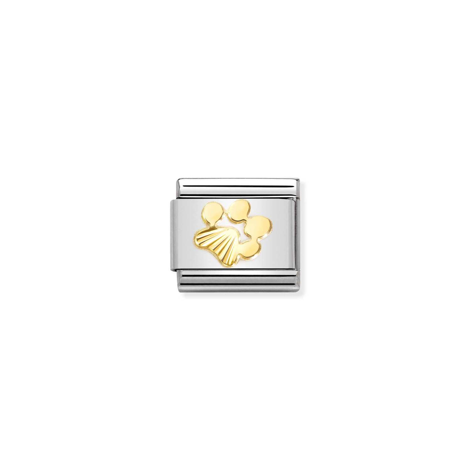 NOMINATION - MAILLE EN STAINLESS AVEC ÉMAIL EN OR 18K - EMPREINTE DE PATTE NOMINATION - MAILLE EN STAINLESS AVEC ÉMAIL EN OR 18K - EMPREINTE DE PATTE