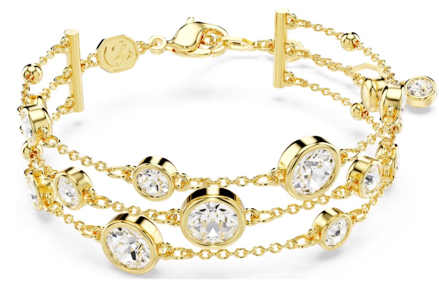SWAROVSKI - BRACELET LARGE IMBER TAILLE RONDE, BLANC, PLACAGE DE TON OR SWAROVSKI - BRACELET LARGE IMBER TAILLE RONDE, BLANC, PLACAGE DE TON OR