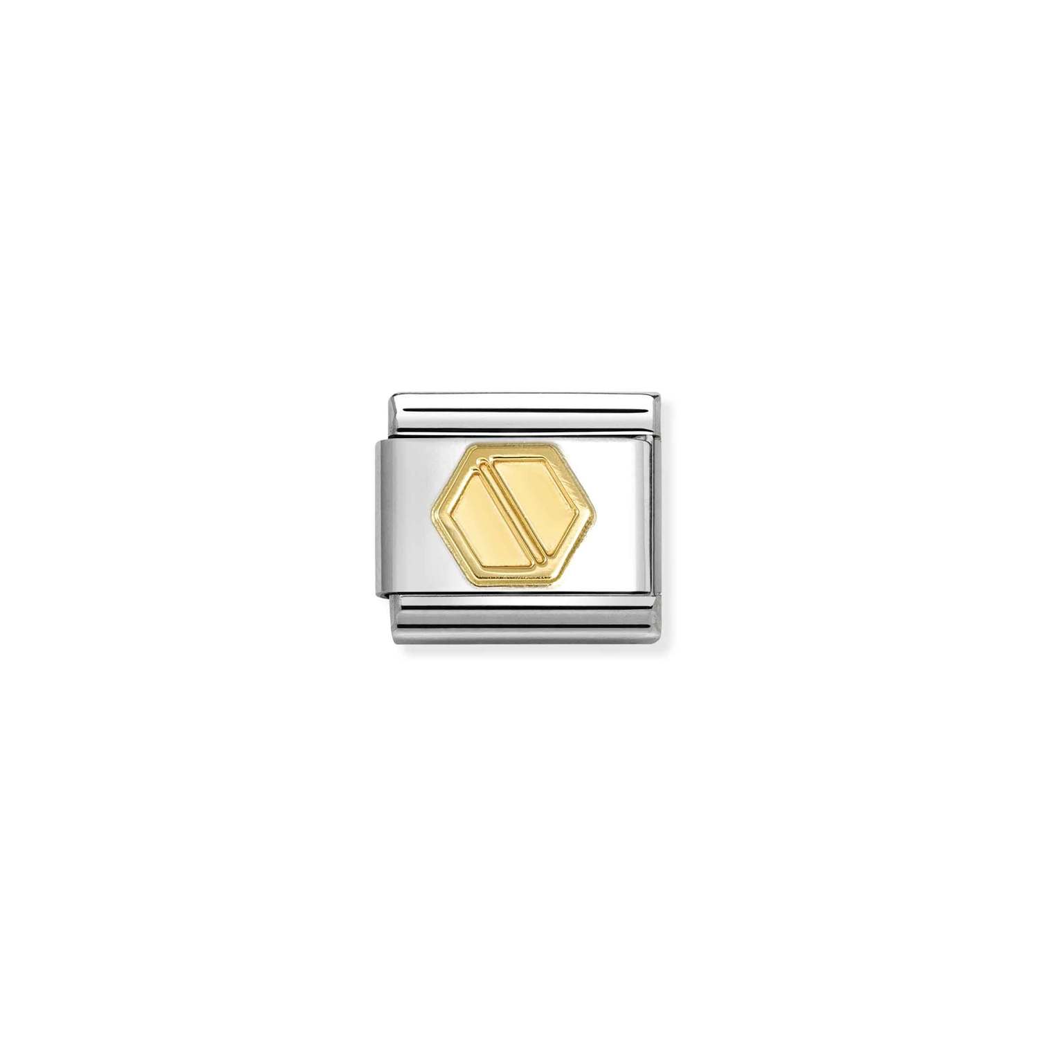 NOMINATION - MAILLE EN STAINLESS AVEC ÉMAIL EN OR 18K - VIS NOMINATION - MAILLE EN STAINLESS AVEC ÉMAIL EN OR 18K - VIS