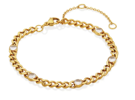 STEELX - CHAINE DE CHEVILLE OR CZ STEELX - CHAINE DE CHEVILLE OR CZ