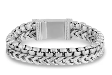 ARZ STEEL - BRACELET A DOUBLE LIAISON GRANDEUR:10 ARZ STEEL - BRACELET A DOUBLE LIAISON GRANDEUR:10