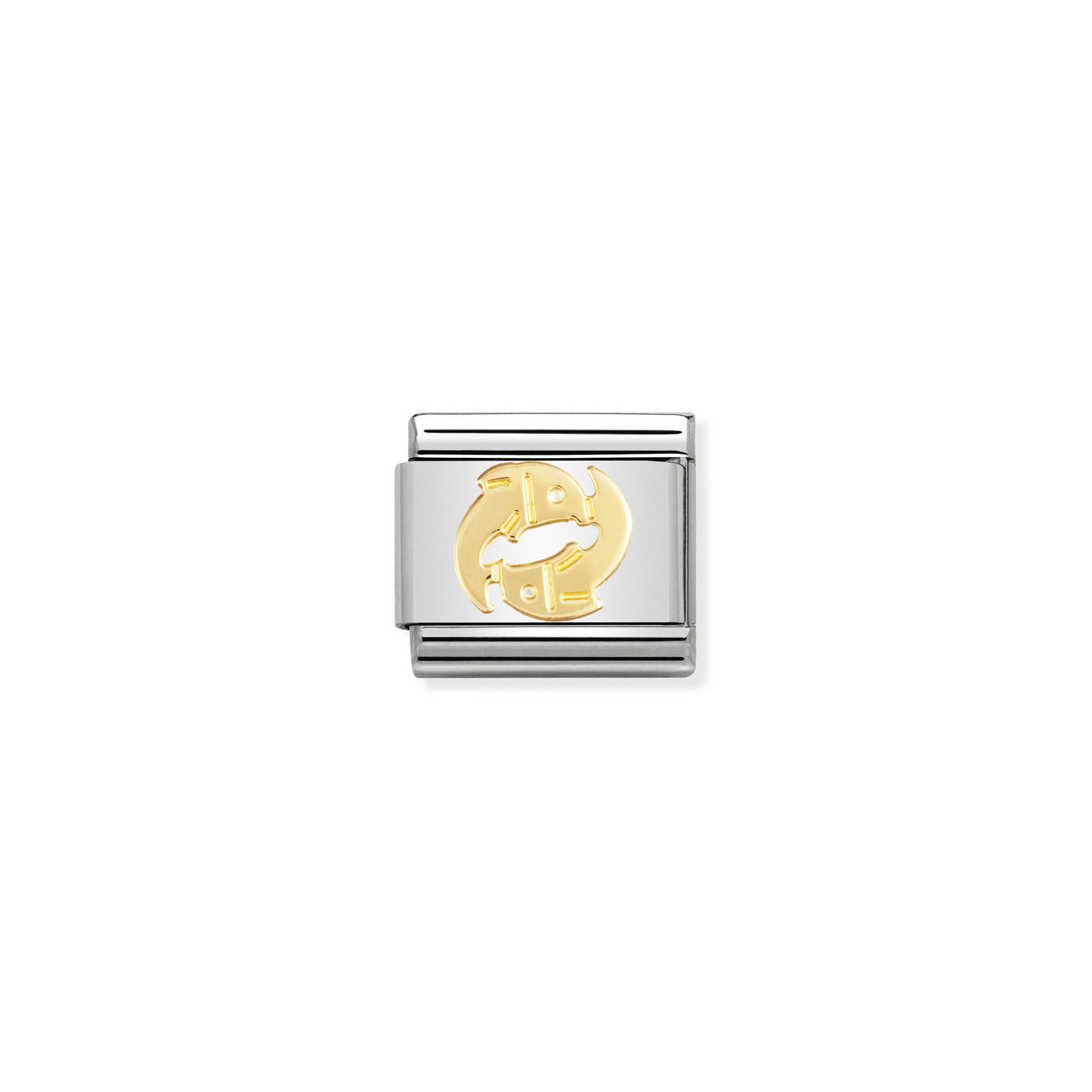 NOMINATION - MAILLE EN STAINLESS AVEC ÉMAIL EN OR 18K - POISSON  NOMINATION - MAILLE EN STAINLESS AVEC ÉMAIL EN OR 18K - POISSON