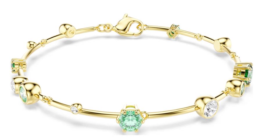SWAROVSKI - BRACELET CONSTELLA TAILLES VARIÉES, VERT, PLACAGE DE TON OR SWAROVSKI - BRACELET CONSTELLA TAILLES VARIÉES, VERT, PLACAGE DE TON OR