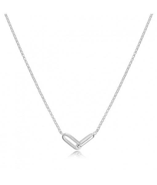 Collier Double Maille Simple Argent