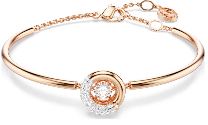 SWAROVSKI - BRACELET-JONC DEXTERA TAILLE RONDE, BLANC, PLACAGE DE TON OR ROSÉ