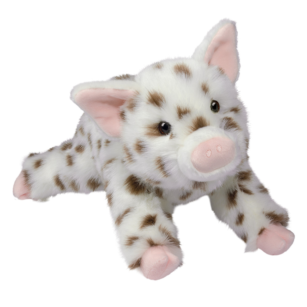 PELUCHE COCHON TACHETÉ BRUN