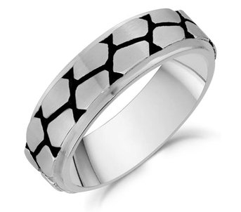 ARZ STEEL - BAGUE DÉTAILLÉ EN NOIR GR:13