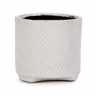 POT EN CÉRAMIQUE - IVOIRE À POIS 4.25