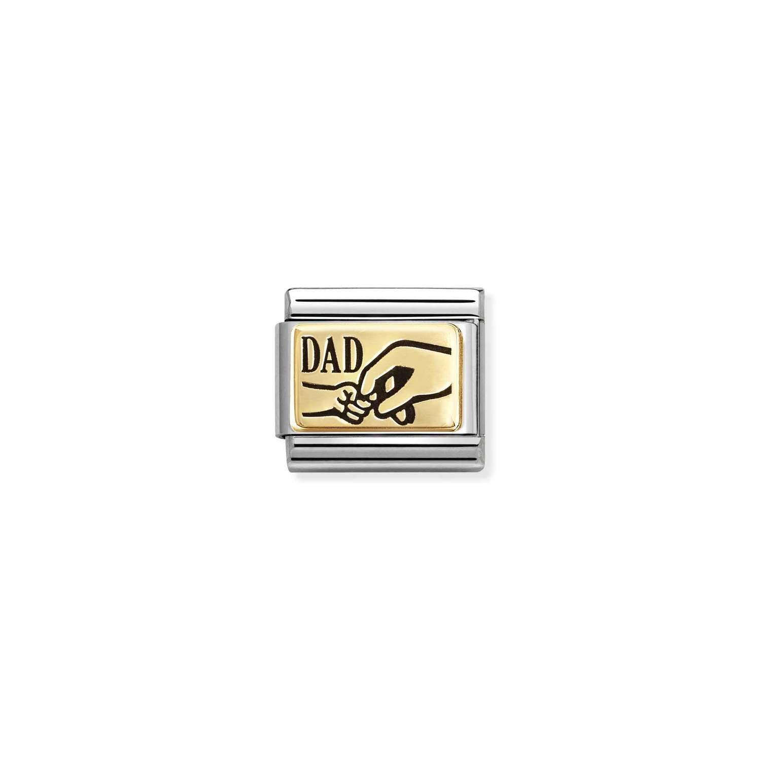 NOMINATION - MAILLE EN STAINLESS AVEC ÉMAIL EN OR 18K - DAD