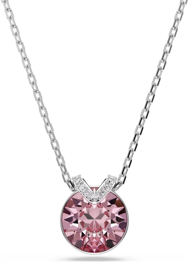 SWAROVSKI - PENDENTIF BELLA V TAILLE RONDE, ROSE, MÉTAL RHODIÉ