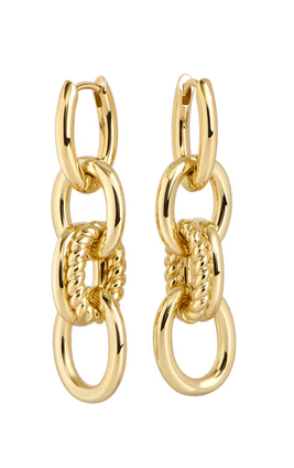 MIA - BOUCLES D'OREILLES ANNEAU OR MAILLE OVALE