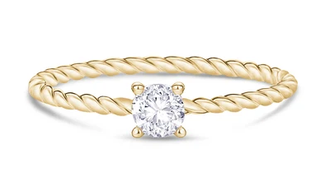 ARZ STEEL - BAGUE TORSADE CZ OR GR:7