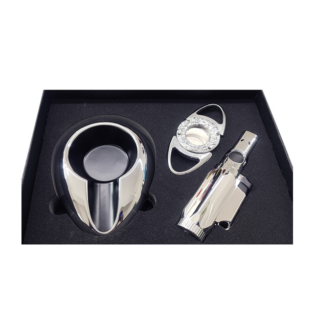 ÉLÉGANT COFFRET CADEAU - BRIQUET/CENDRIER/COUPE CIGARE