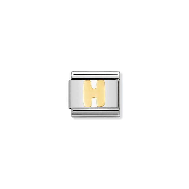 NOMINATION - STAINLESS ET OR 18K LETTRE H