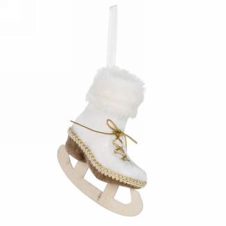 ORNEMENT PATIN BLANC AVEC FOURRURE