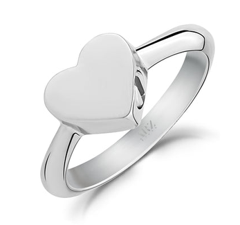 ARZ STEEL - BAGUE CRÉMATION COEUR ARGENT GR:6
