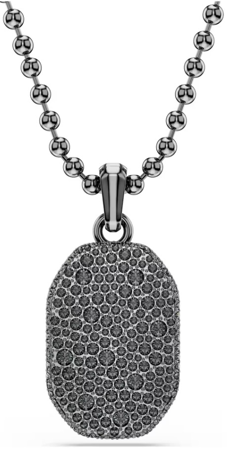 SWAROVSKI - PENDENTIF DEXTERA FORME OCTOGONALE, TAILLE RONDE, NOIR, MÉTAL PLAQUÉ RUTHÉNIUM
