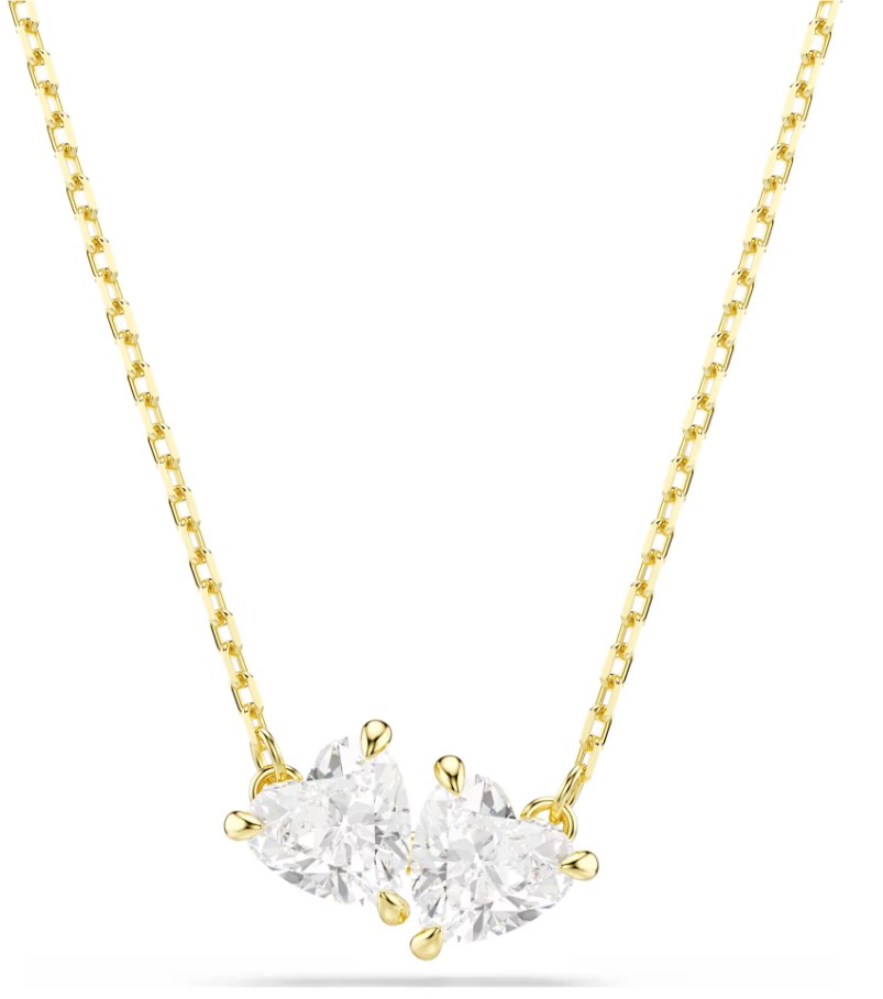 SWAROVSKI - COLLIER MESMERA COEUR, BLANC, PLACAGE DE TON OR