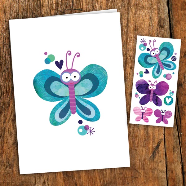 CARTE DE SOUHAITS - PAPILLON