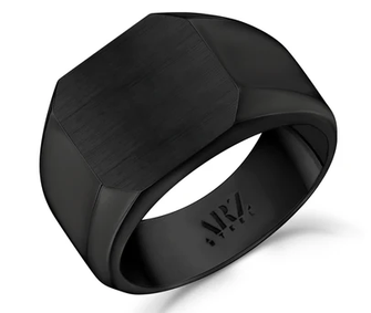 ARZ STEEL - BAGUE CHEVALIÈRE NOIR GR:11