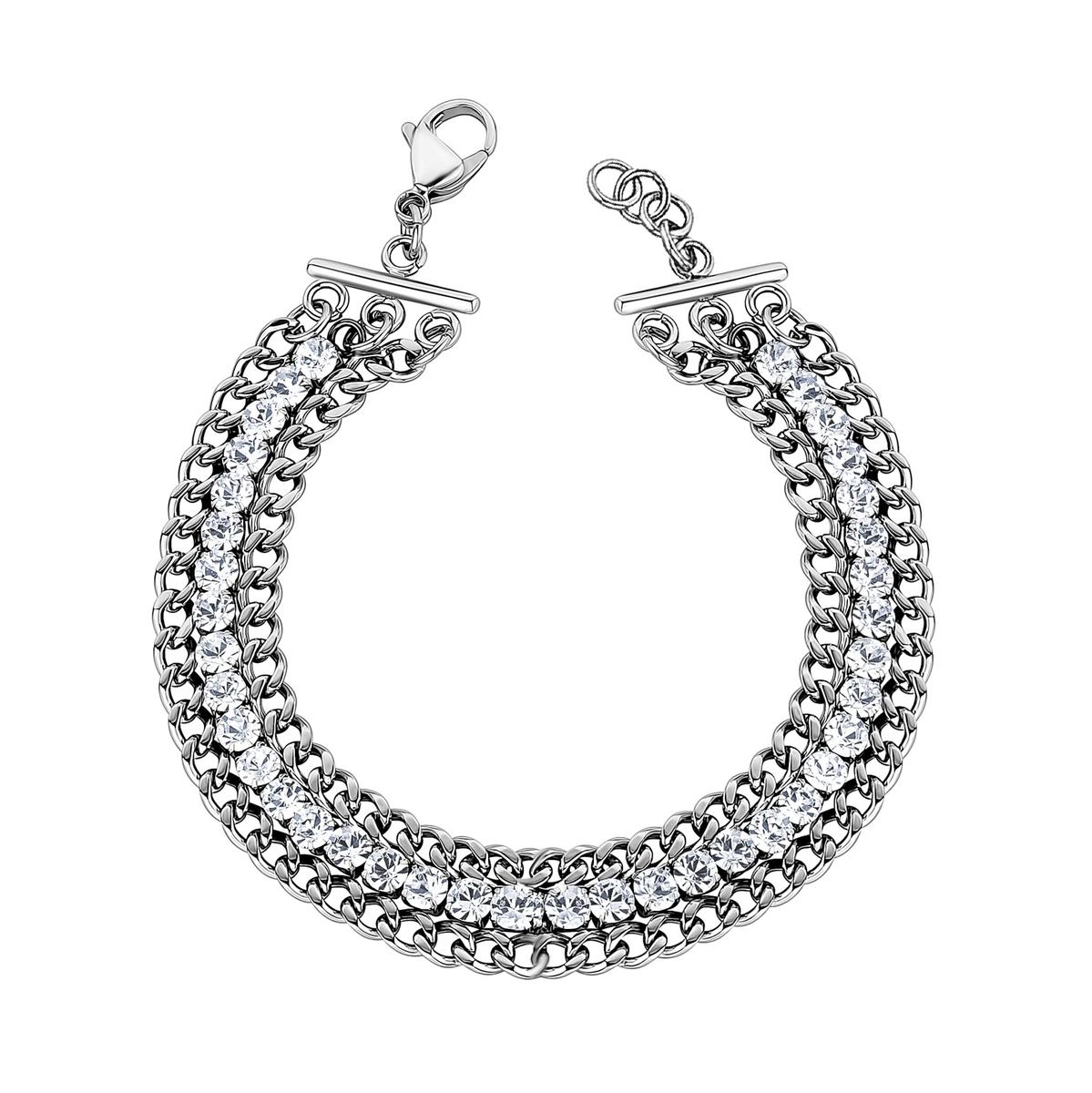 BRACELET TENNIS ET MAILLE GOURMETTE ARZ STEEL