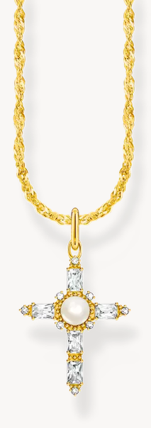 THOMAS SABO - CHAINE PENDENTIF AVEC CROIX BLANCHE