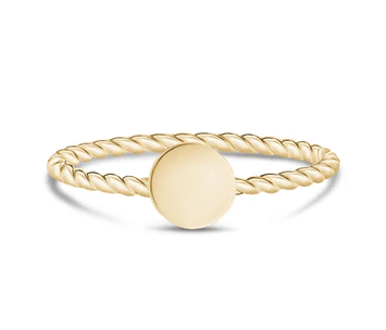 ARZ STEEL - BAGUE STEEL AVEC ROND PLAT OR GR:9