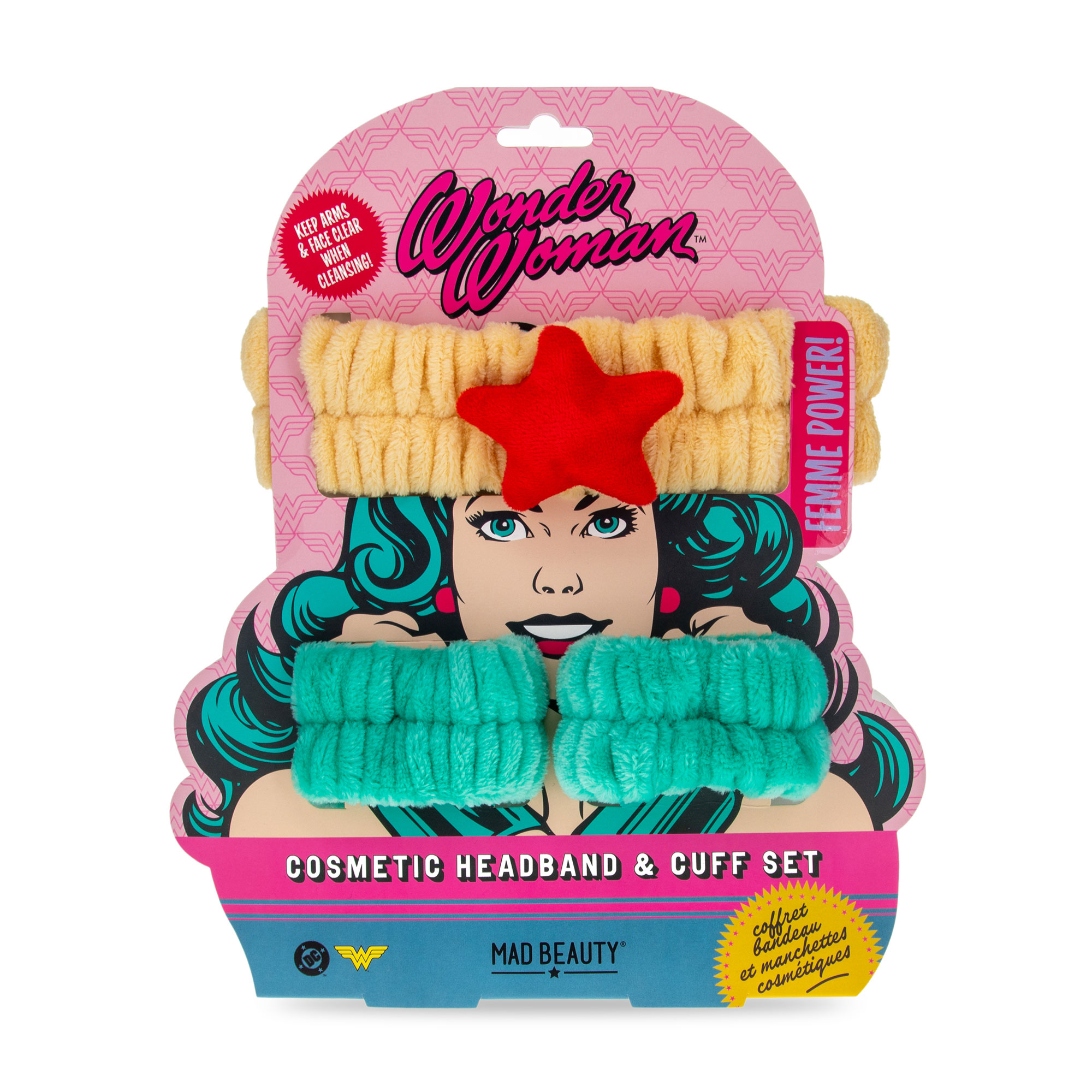 MAD BEAUTY - DC WONDER WOMAN COSMETIQUE BANDEAU & ENSEMBLE DE MANCHETTE
