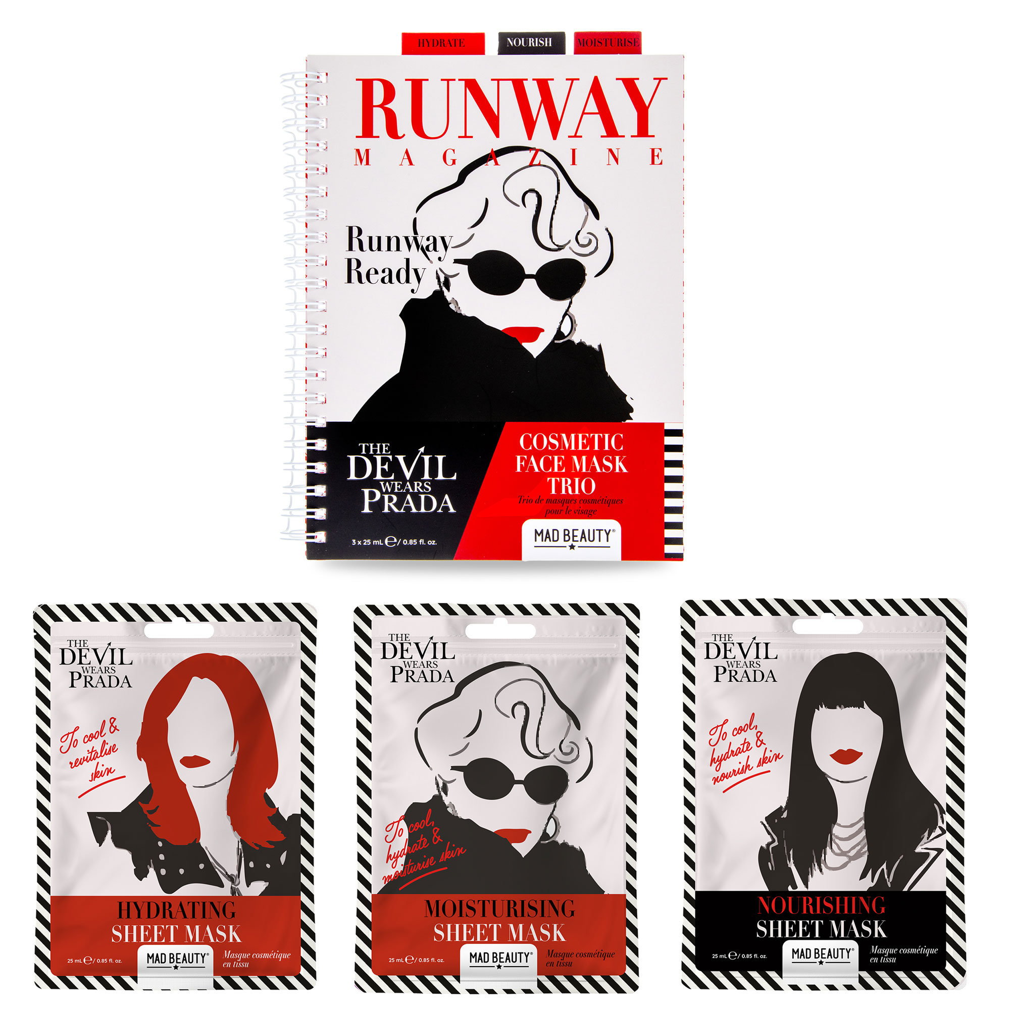 MAD BEAUTY - DEVIL WEARS PRADA TRIO DE MASQUE POUR LE VISAGE