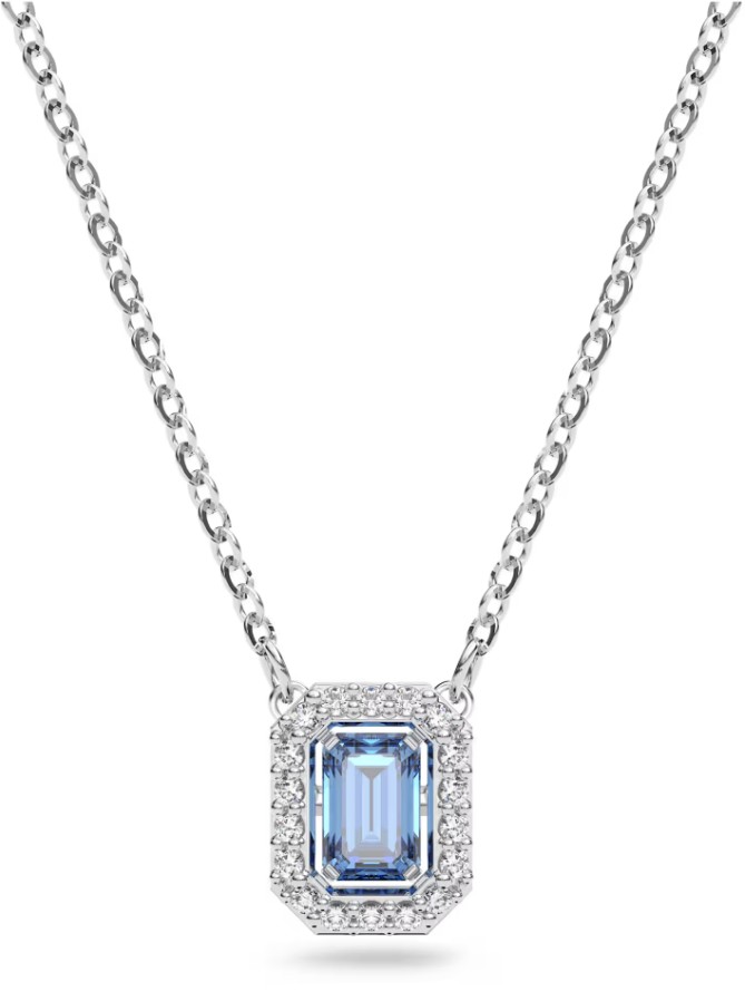 SWAROVSKI - COLLIER UNA TAILLE OCTOGONALE, BLEU, MÉTAL RHODIÉ