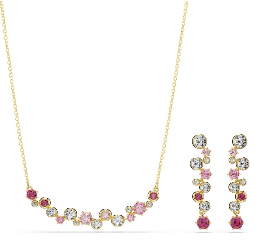 SWAROVSKI - PARURE CONSTELLA TAILLES VARIÉES, MULTICOLORE, PLACAGE DE TON OR