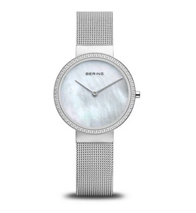 BERING - CADRAN NACRÉ ET BRACELET MILANAIS ARGENTÉ