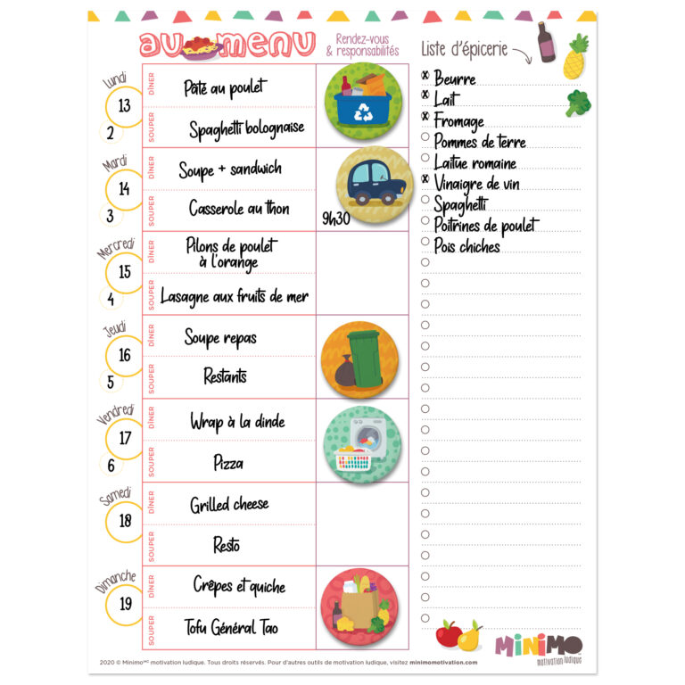 PLANIFICATEUR DE MENU - QU