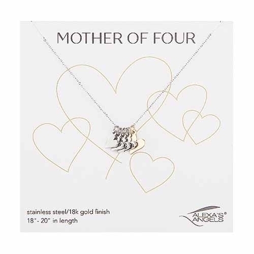 COLLIER COEUR - MÈRE DE 4 ENFANTS