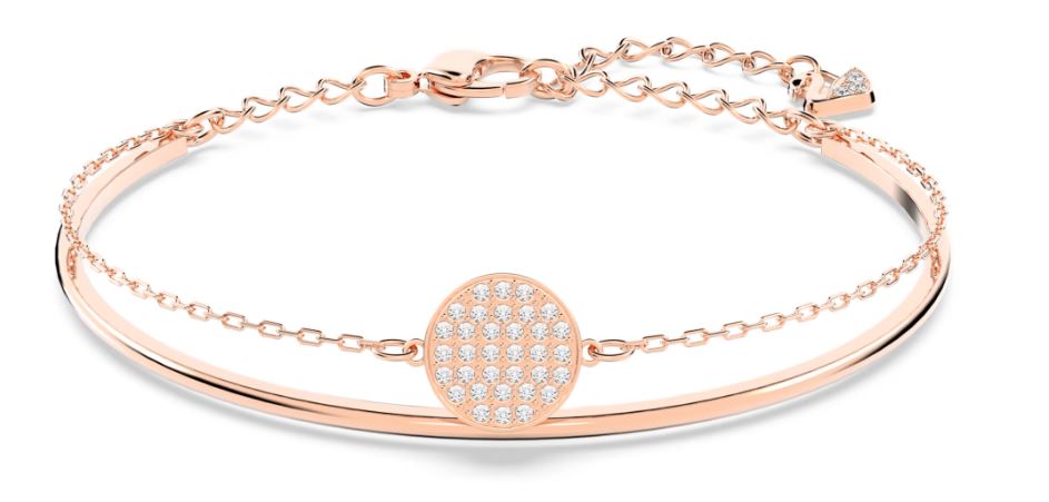 SWAROVSKI - BRACELET-JONC SUBLIMA BLANC, PLACAGE DE TON OR ROSÉ