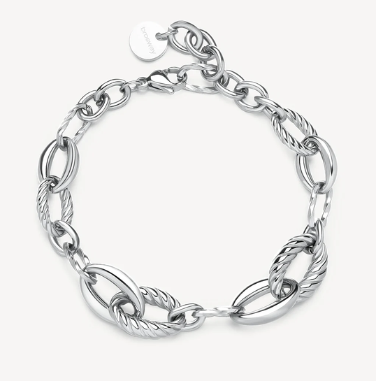 BROSWAY - BRACELET ARGENT MAILLE OVALE 