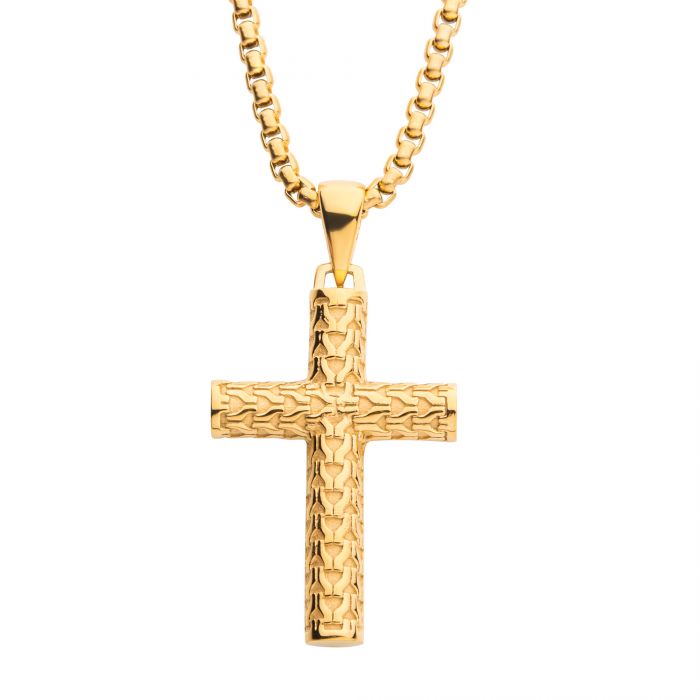 COLLIER AVEC PENDENTIF CROIX - INOX