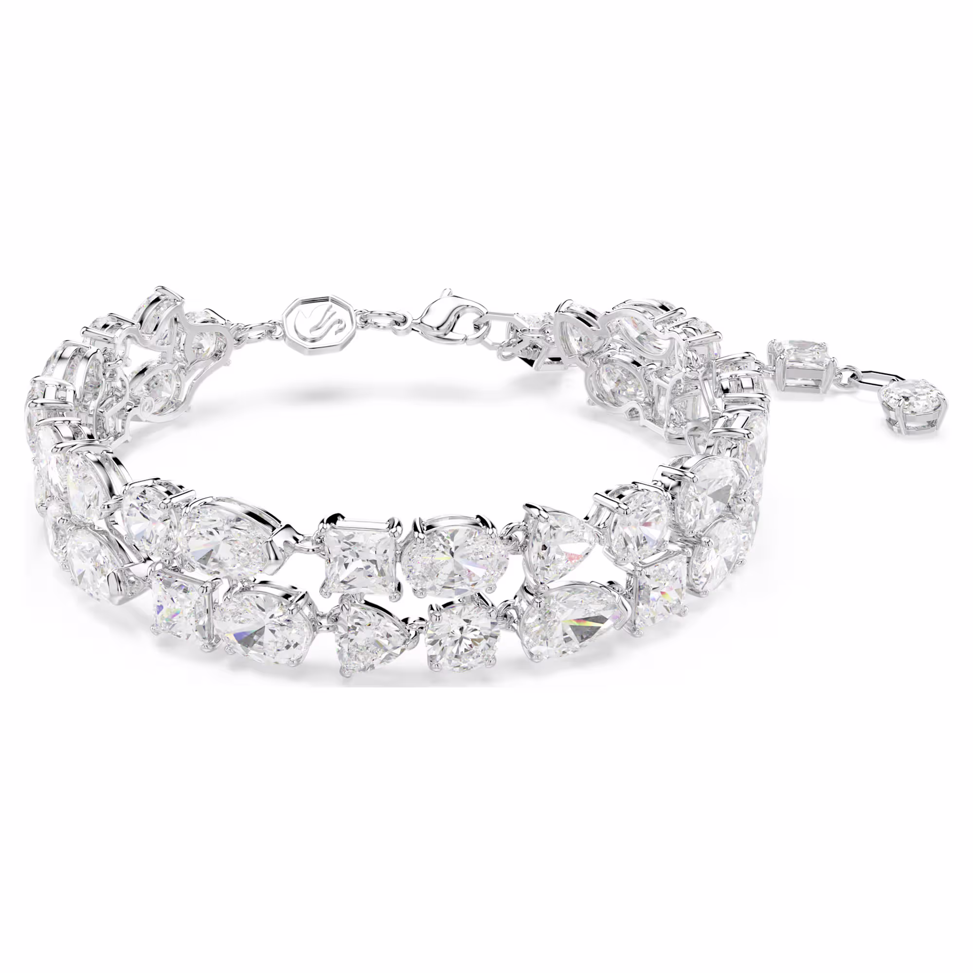 SWAROVSKI - BRACELET MESMERA TAILLES VARIÉES, BLANC, MÉTAL RHODIÉ