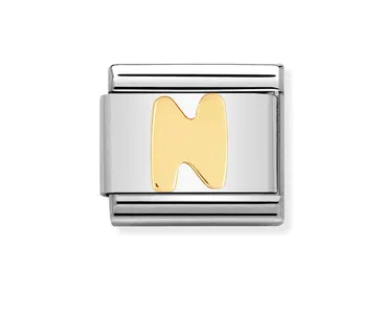 NOMINATION - STAINLESS ET OR 18K LETTRE N
