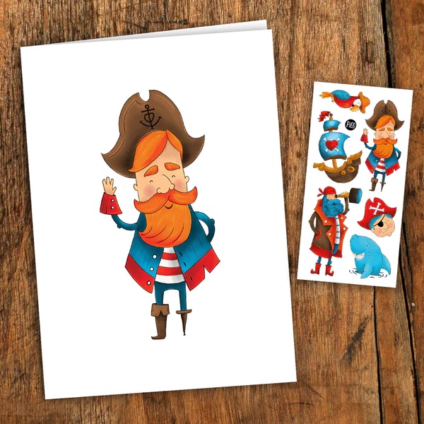 CARTE DE SOUHAITS - PIRATES