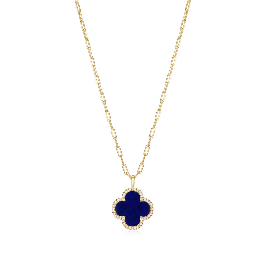 CHARLES GARNIER - CHAINE MAILLONS PAPERCLIP LAPIS-LAZULI