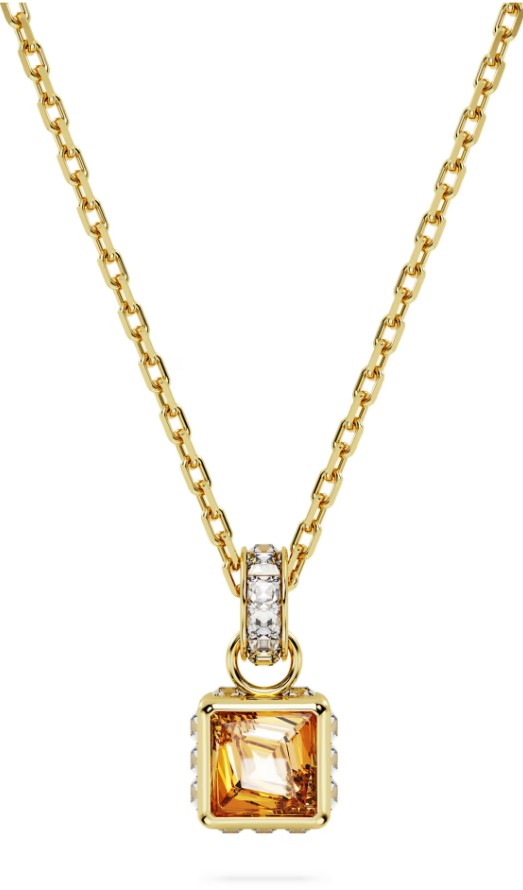 SWAROVSKI - PENDENTIF CHROMA TAILLE CARRÉ, JAUNE, PLACAGE DE TON OR