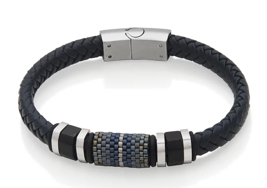 STEELX - BRACELET CUIR GR:6.5+1.5