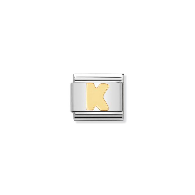 NOMINATION - STAINLESS ET OR 18K LETTRE K