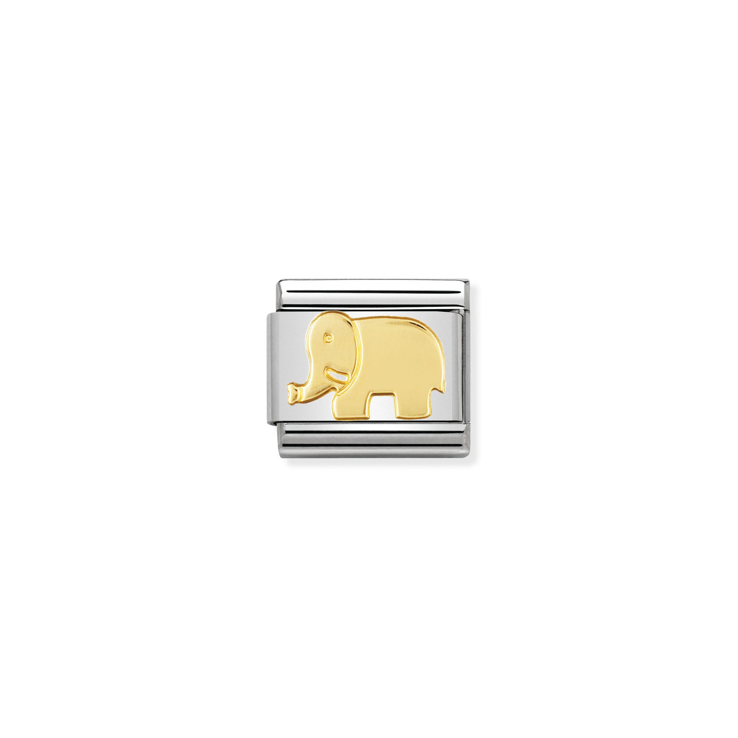 NOMINATION - MAILLE EN STAINLESS AVEC ÉMAIL EN OR 18K - ÉLÉPHANT