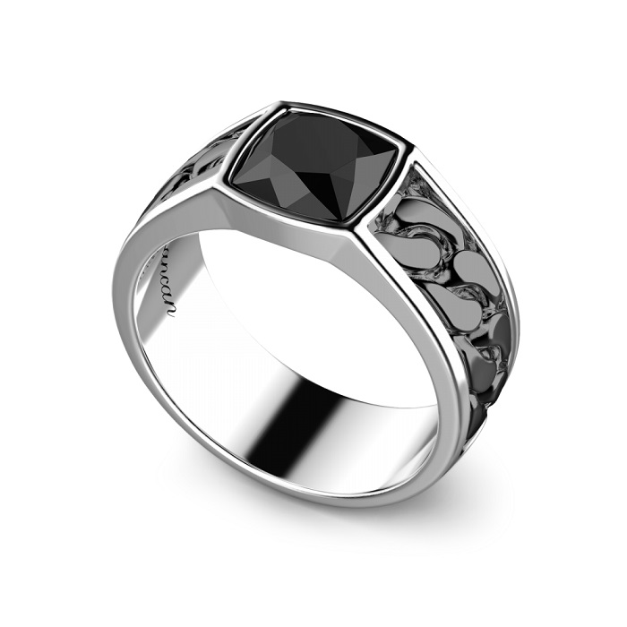 BAGUE AVEC ONYX NOIR - ZANCAN