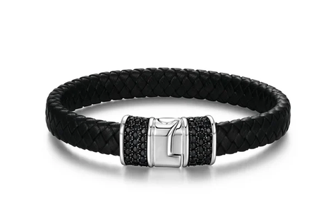ETHOS - BRACELET ARGENT 9.25 ET CUIR